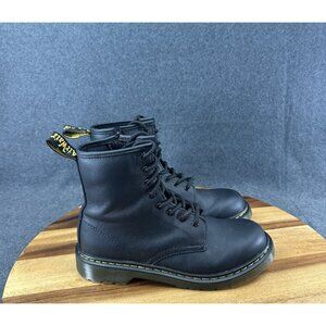 Dr. Martens Women Sz 6 Men Sz 5 1460Y Black Leather Lace Up Side Zip Combat Boot
